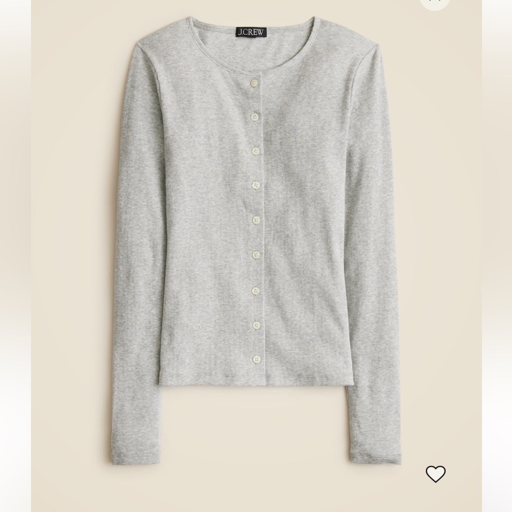 J. Crew Gray Long-Sleeve Button Cardigan